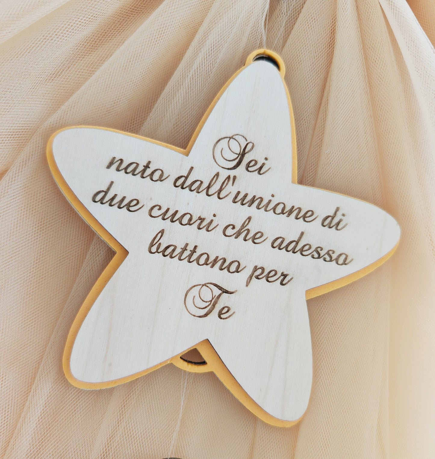Fiocco nascita luna e stelle