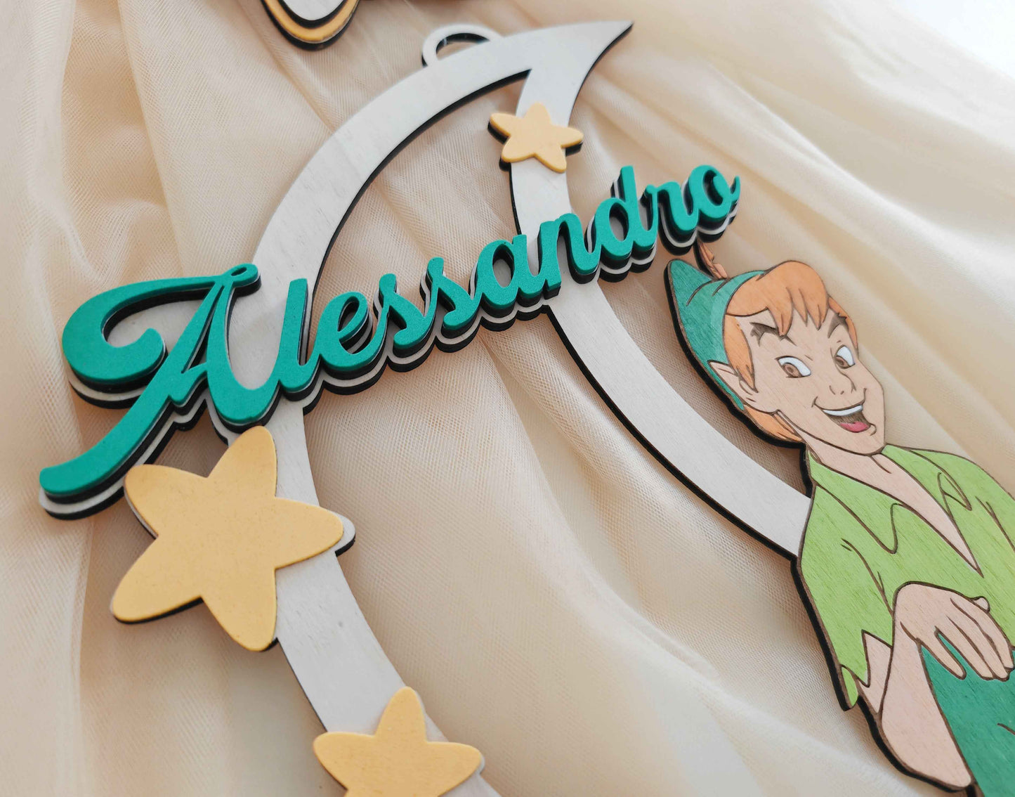 Fiocco nascita luna e stelle