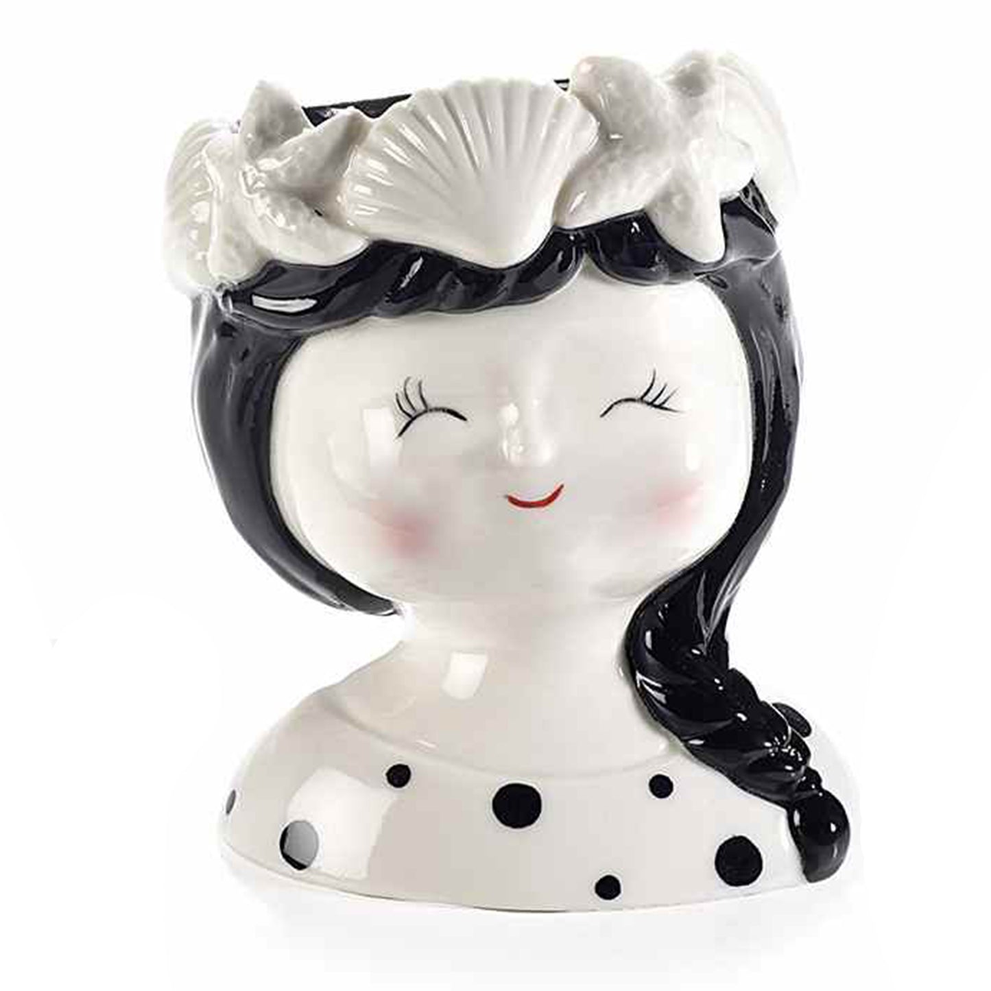 Vaso donna con conchiglie in porcellana