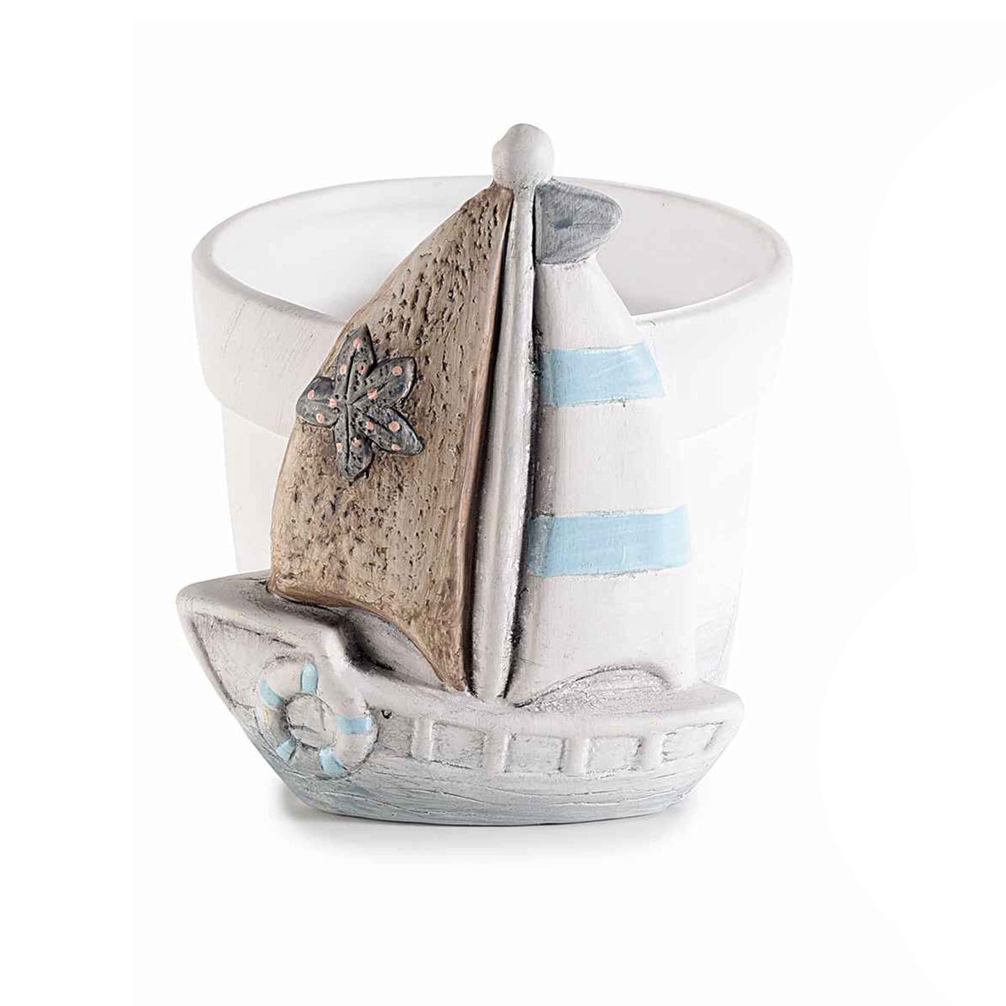 Vaso in ceramica maxi barca a vela