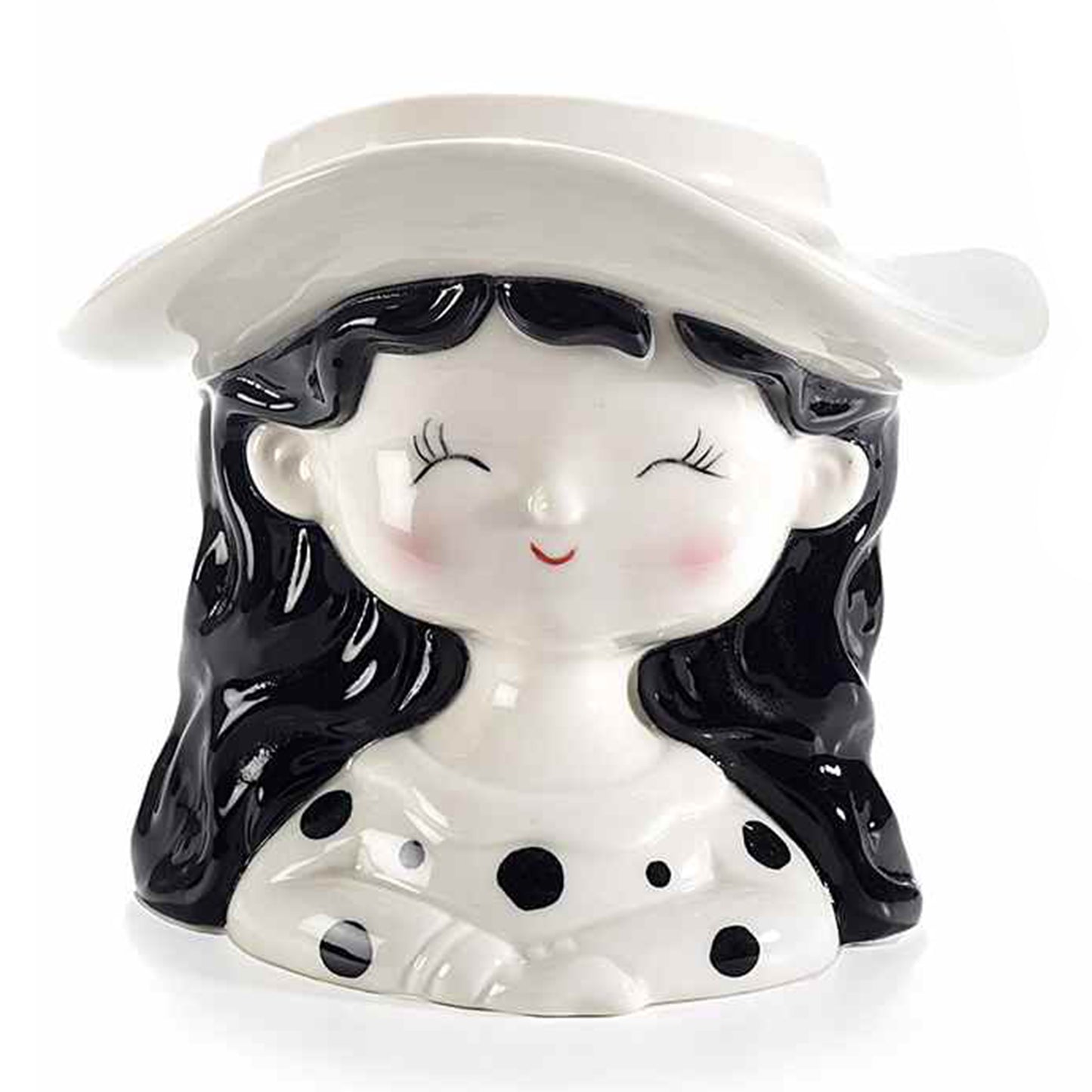 Vaso donna con cappello in porcellana