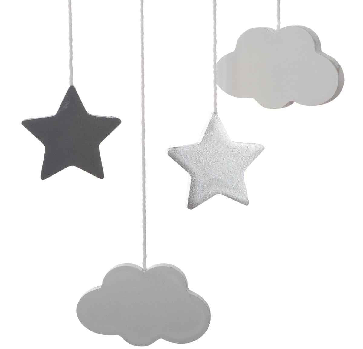 Decorazione luna stelle grigio