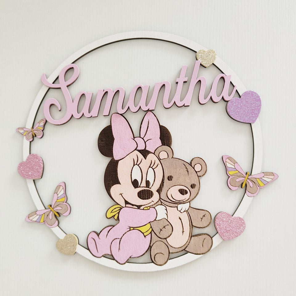 Fiocco nascita doppio tulle baby minnie - Best Moment Decor