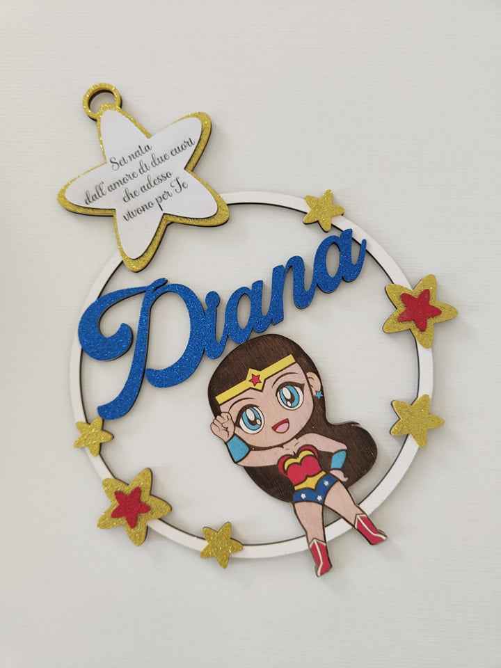 Fiocco nascita Wonder woman baby