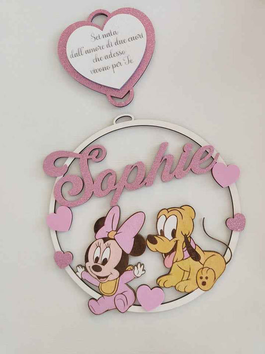 Fiocco nascita Baby Minnie & Pluto