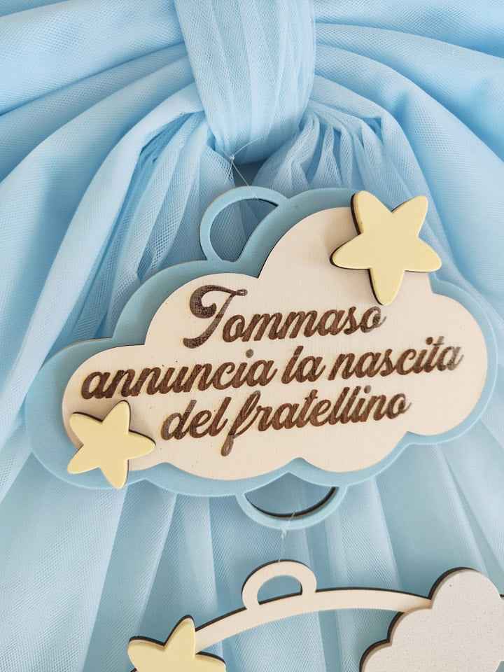 Fiocco nascita elefantino mongolfiera