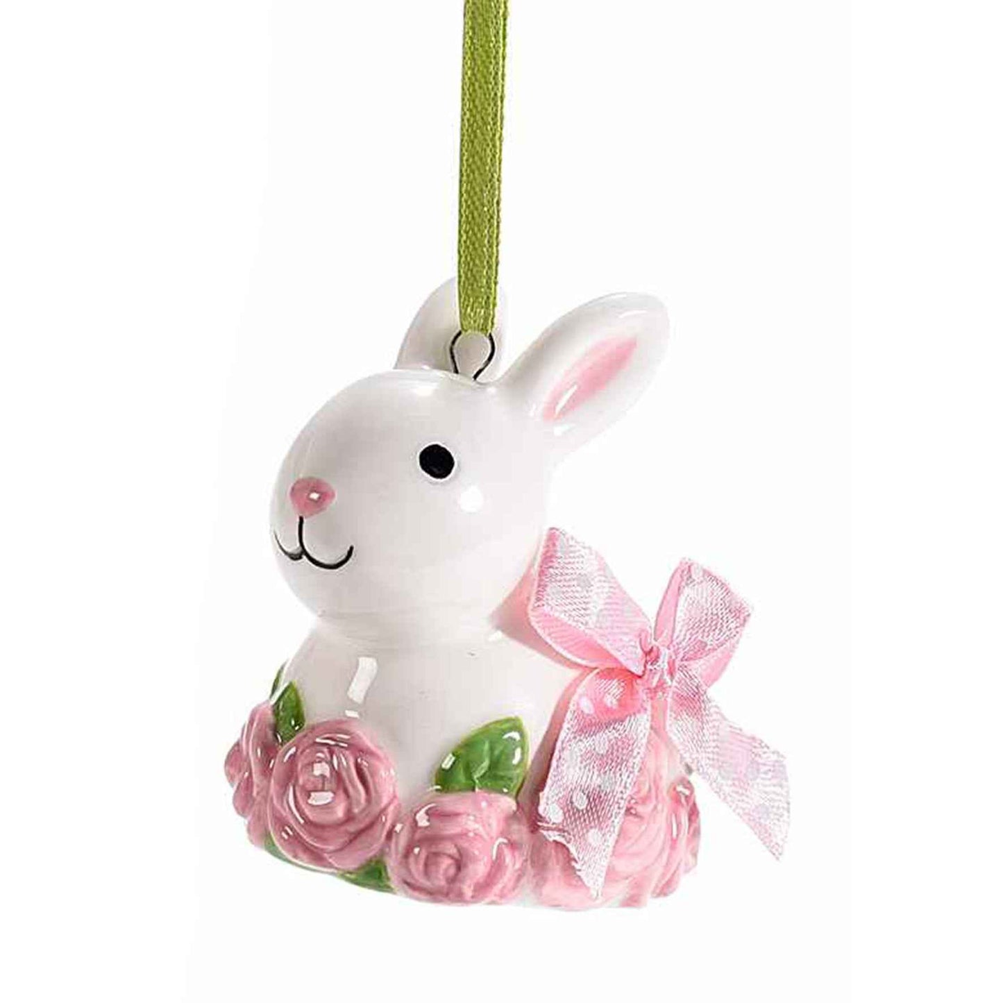 Coniglietto sweet in ceramica d'appendere rosa