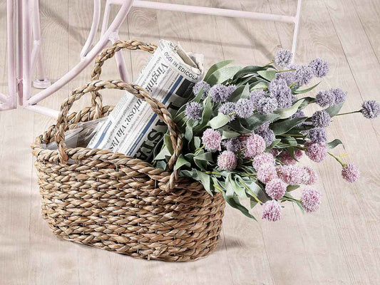 Cestino borsa in fibra naturale con manici