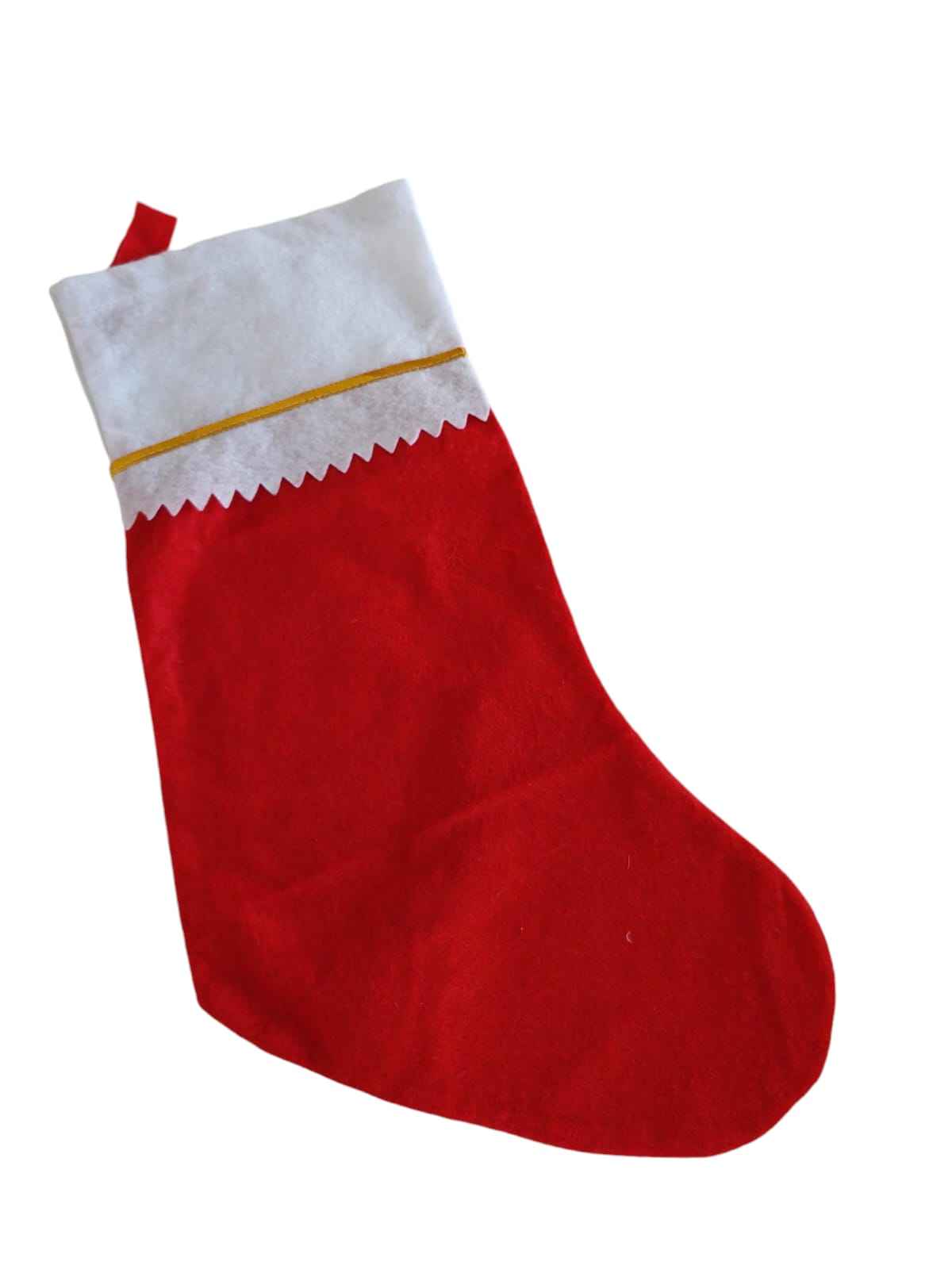 Calza rossa con bordo oro