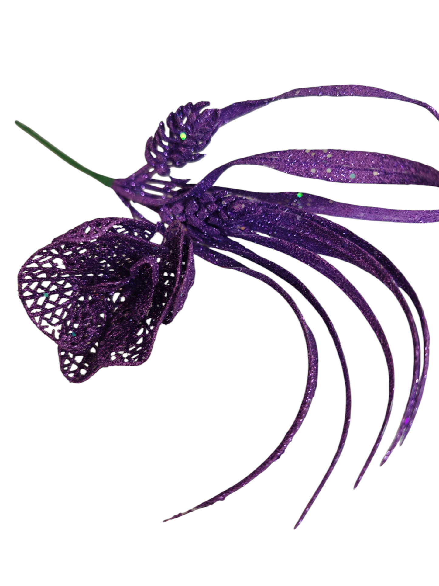 Addobbo albero ramo viola con pigne set 5 pezzi