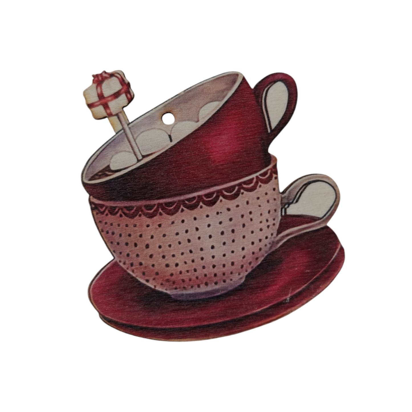 Addobbo albero in legno set 4 pezzi