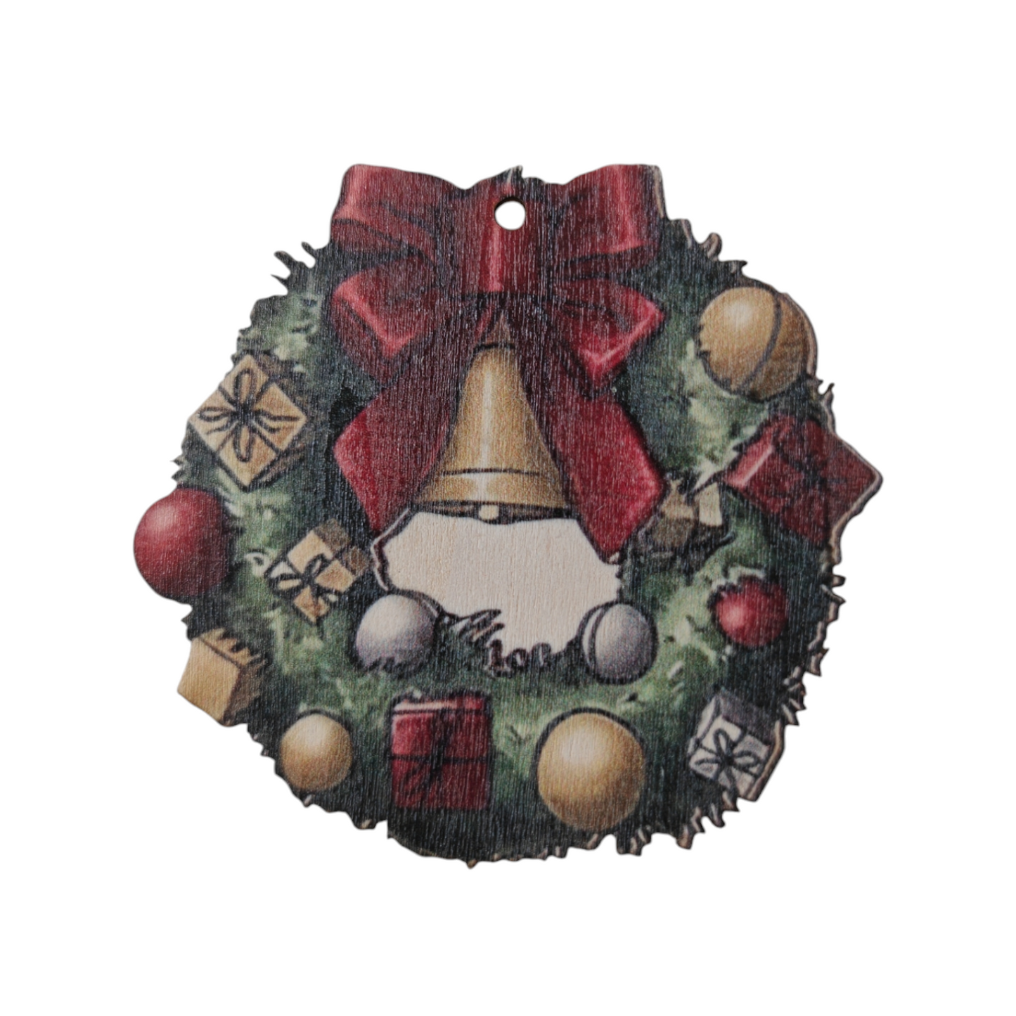 Addobbo albero in legno set 4 pezzi