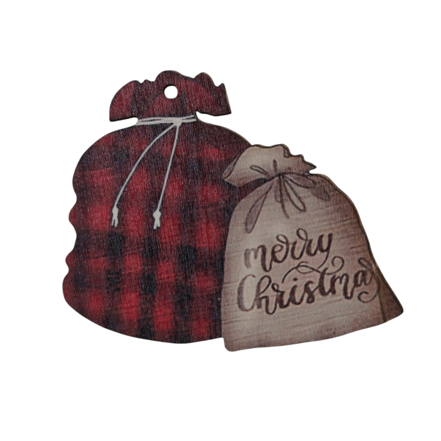 Addobbo albero in legno set 4 pezzi