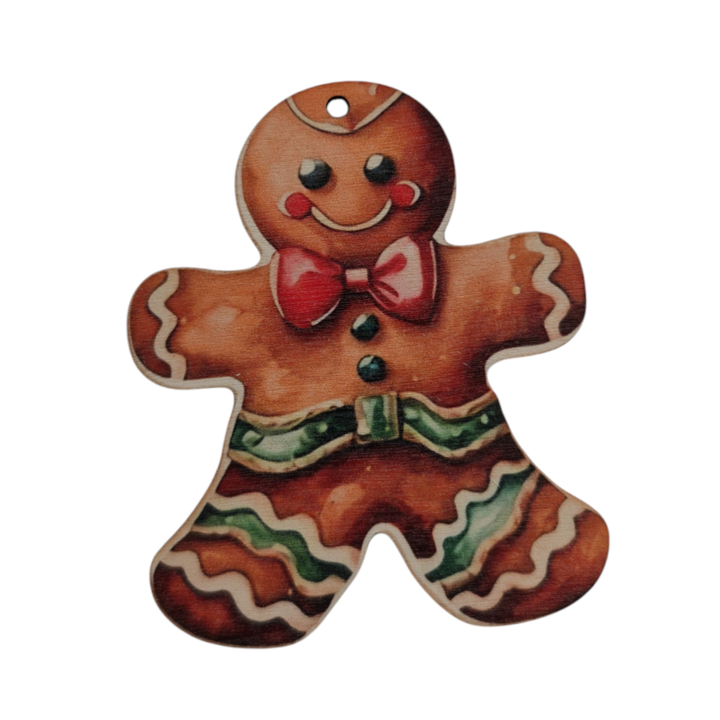 Addobbo in legno pan di zenzero set 4 pezzi