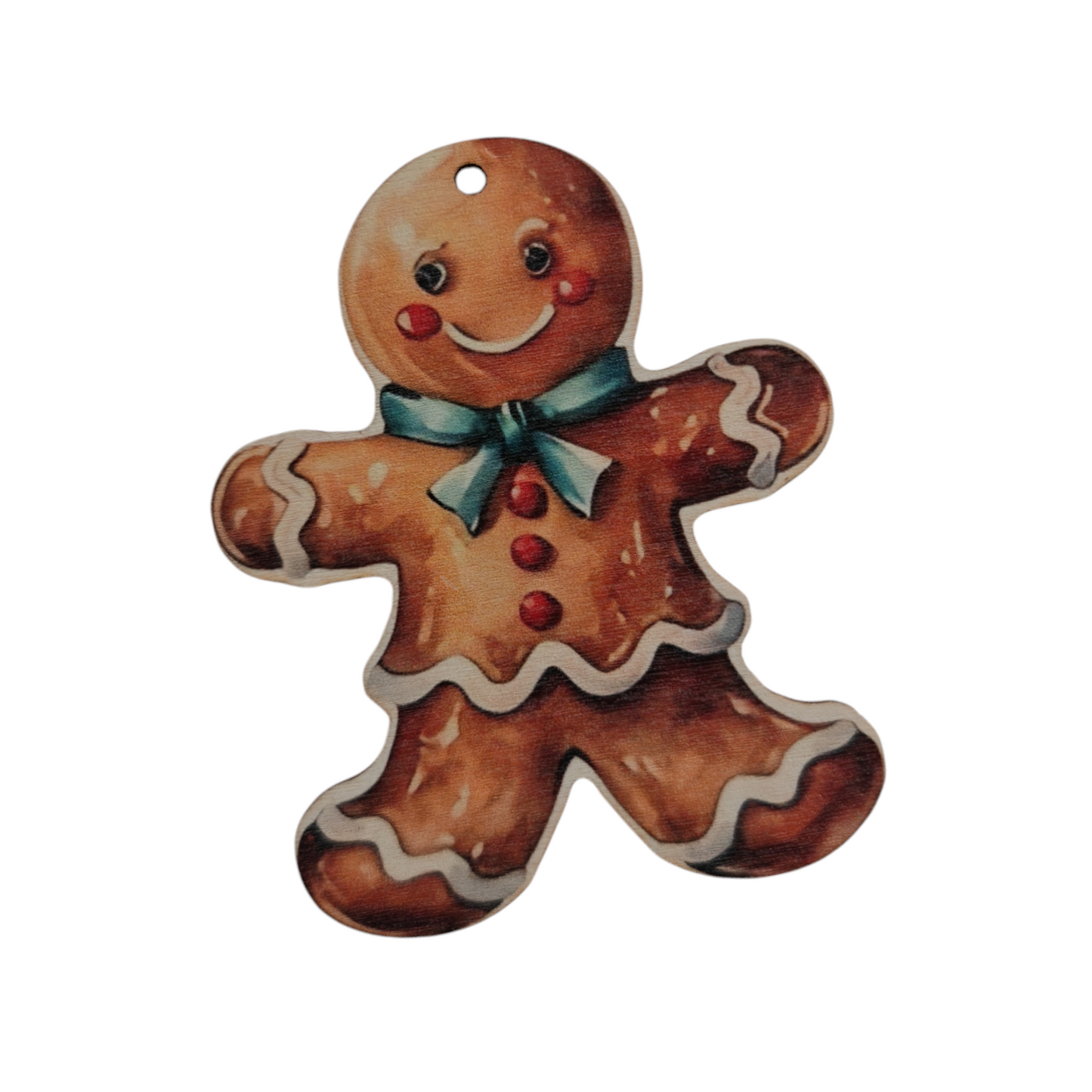 Addobbo in legno pan di zenzero set 4 pezzi