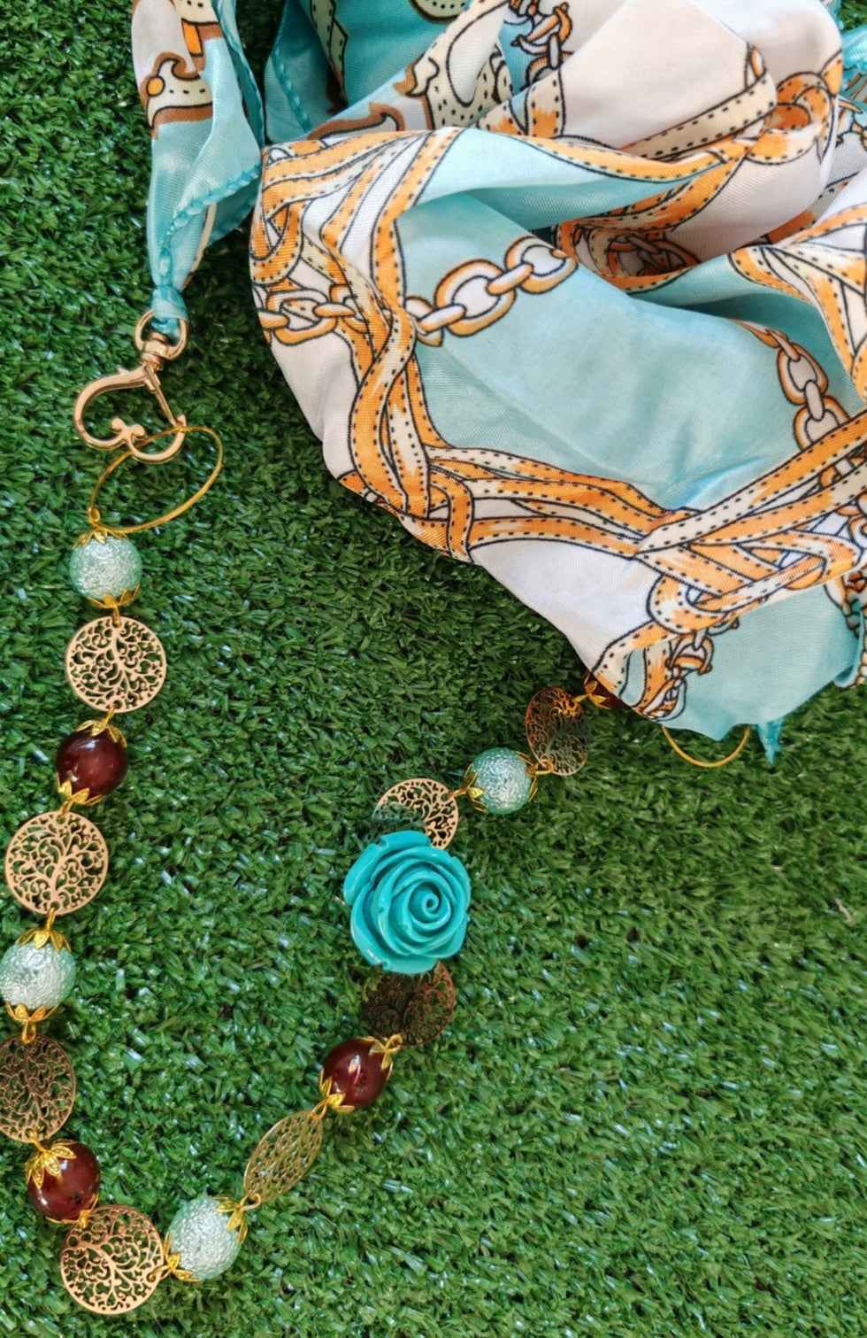 Foulard gioiello tiffany e marrone