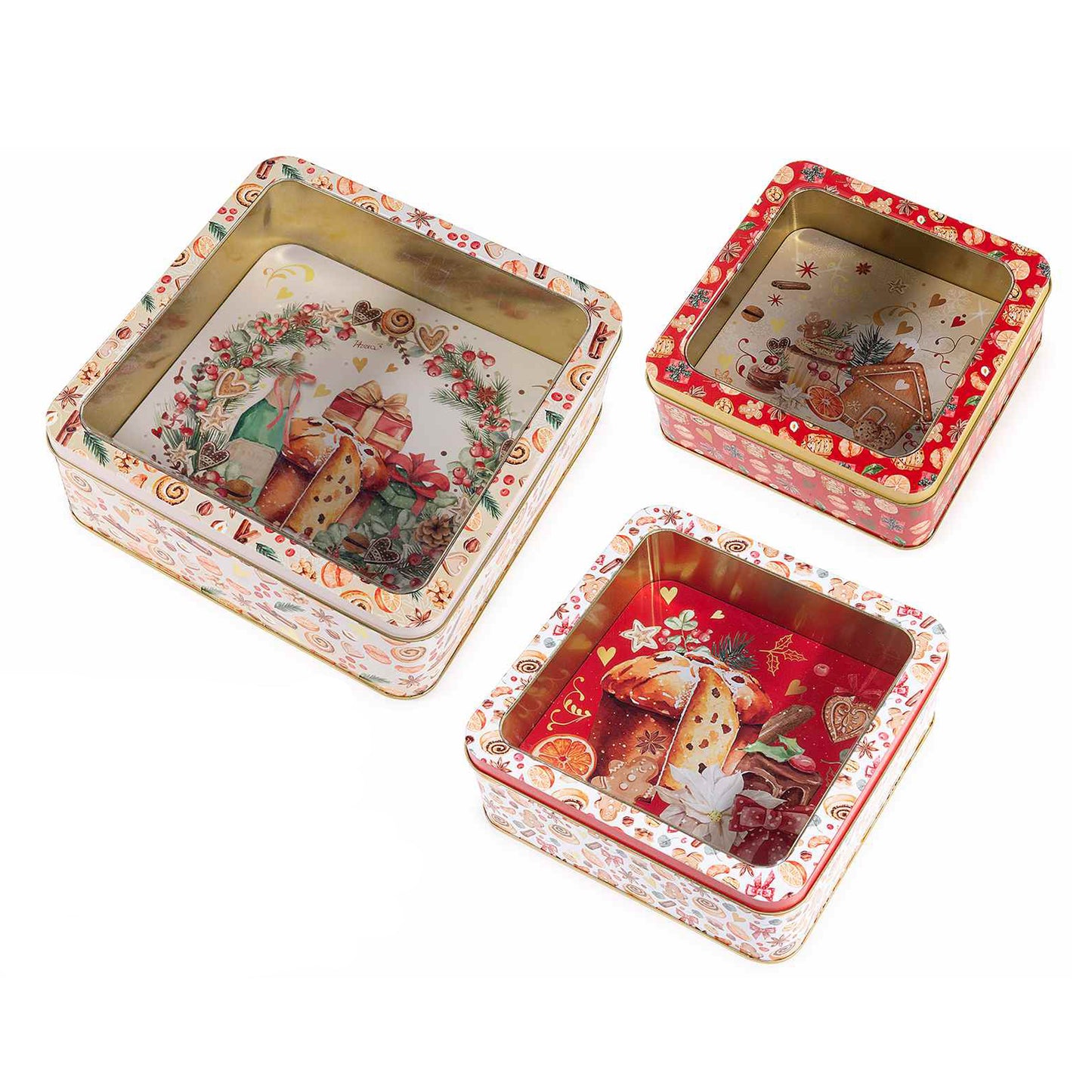 Scatola in latta trasparente decor Christmas