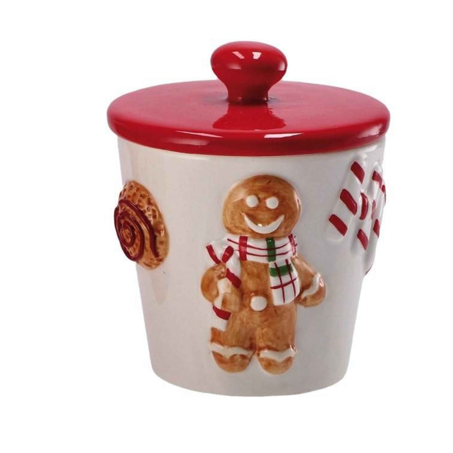 Barattolo in ceramica Omino pan di zenzero bianco