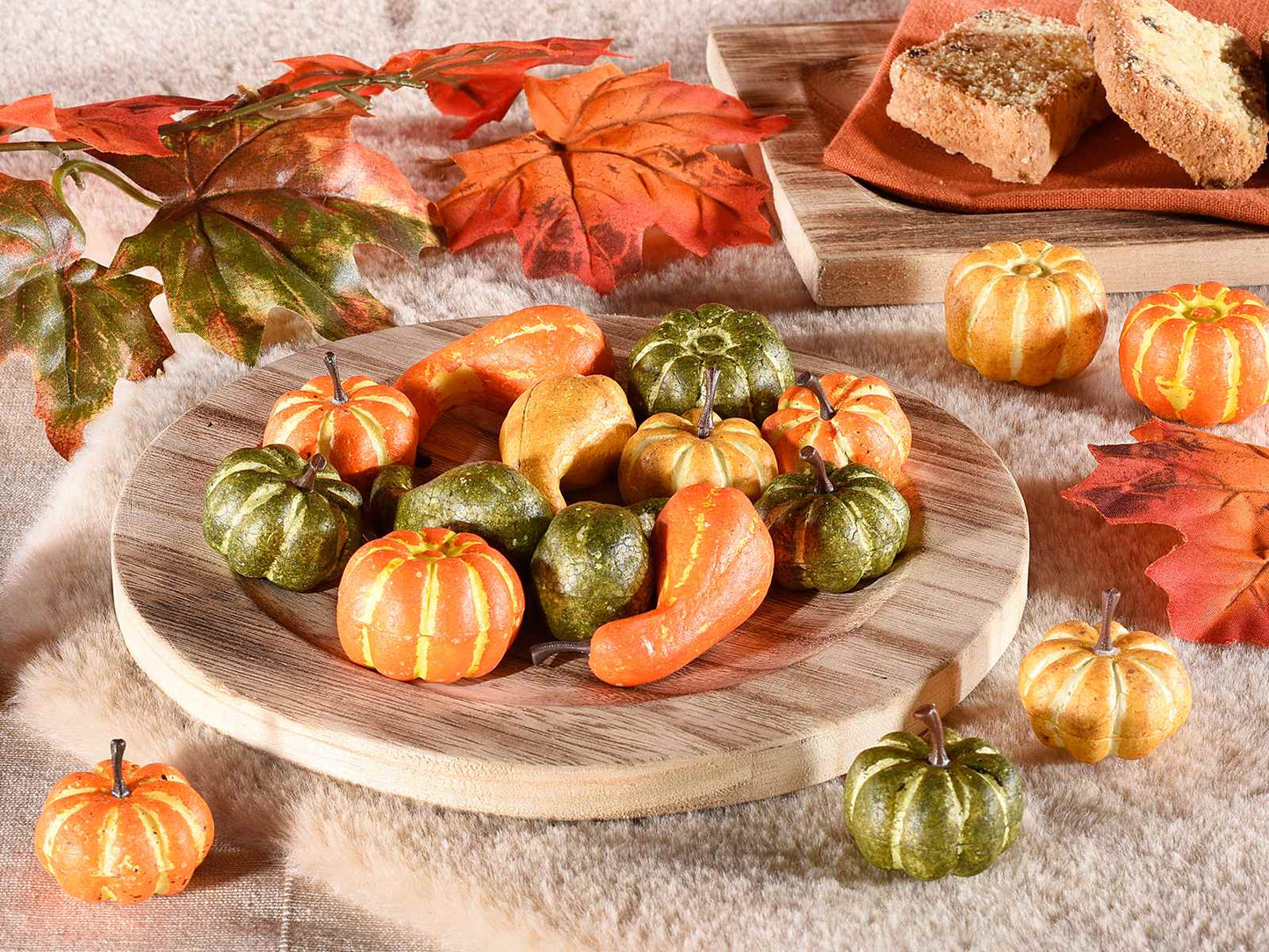 Scatola zucche decorative 24 pezzi