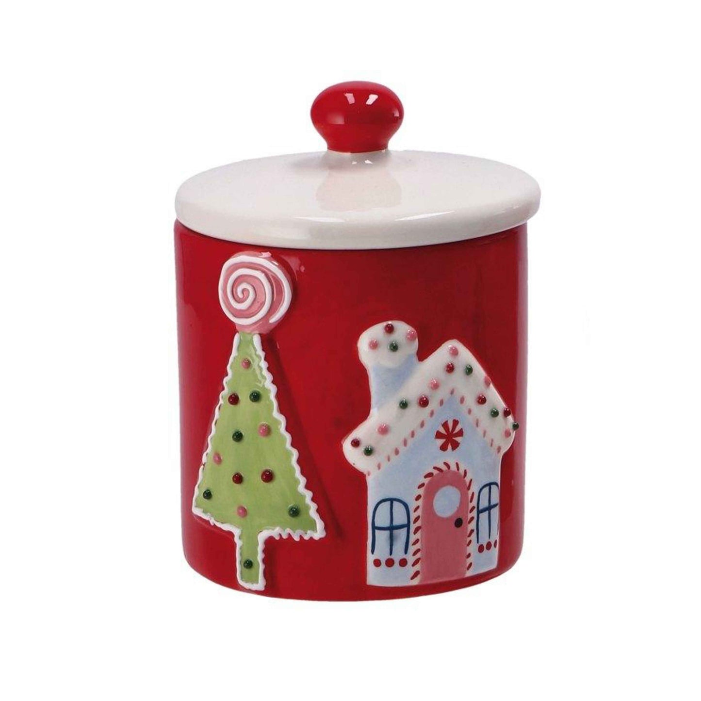 Barattolo in ceramica Christmas tree red