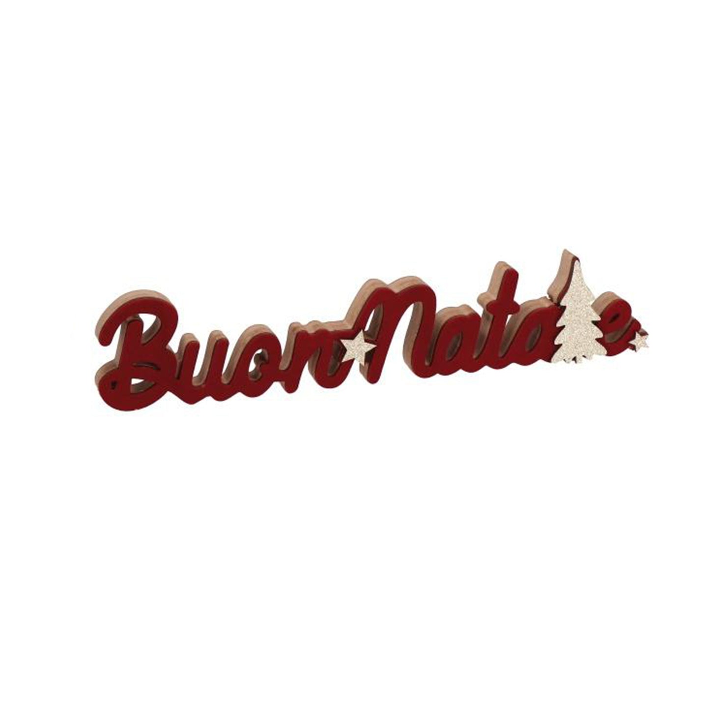 Scritta Buon Natale legno e velluto