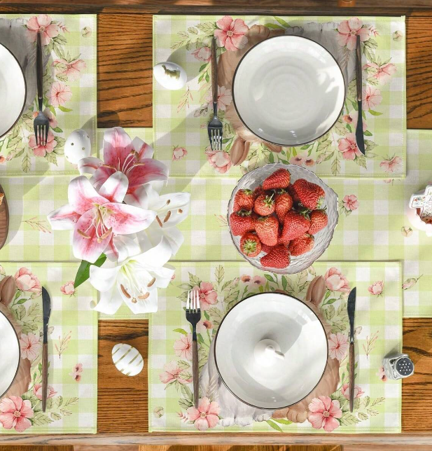 Tovaglietta Pasqua Coniglietti verde - Best Moment Decor