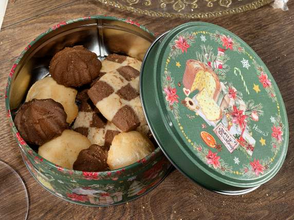 Scatola in metallo tonda vintage