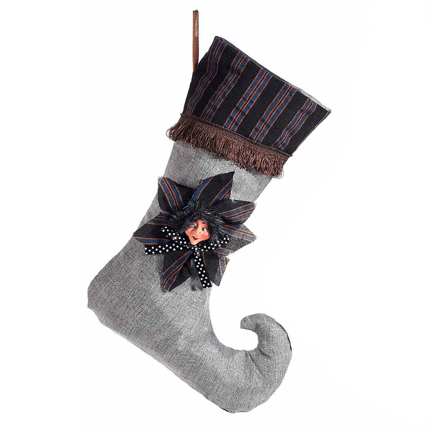 Calza befana in resina grigia