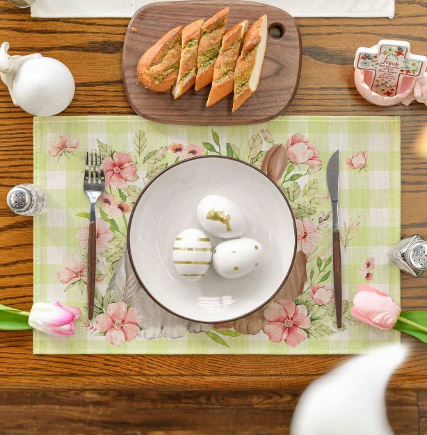 Tovaglietta Pasqua Coniglietti verde - Best Moment Decor