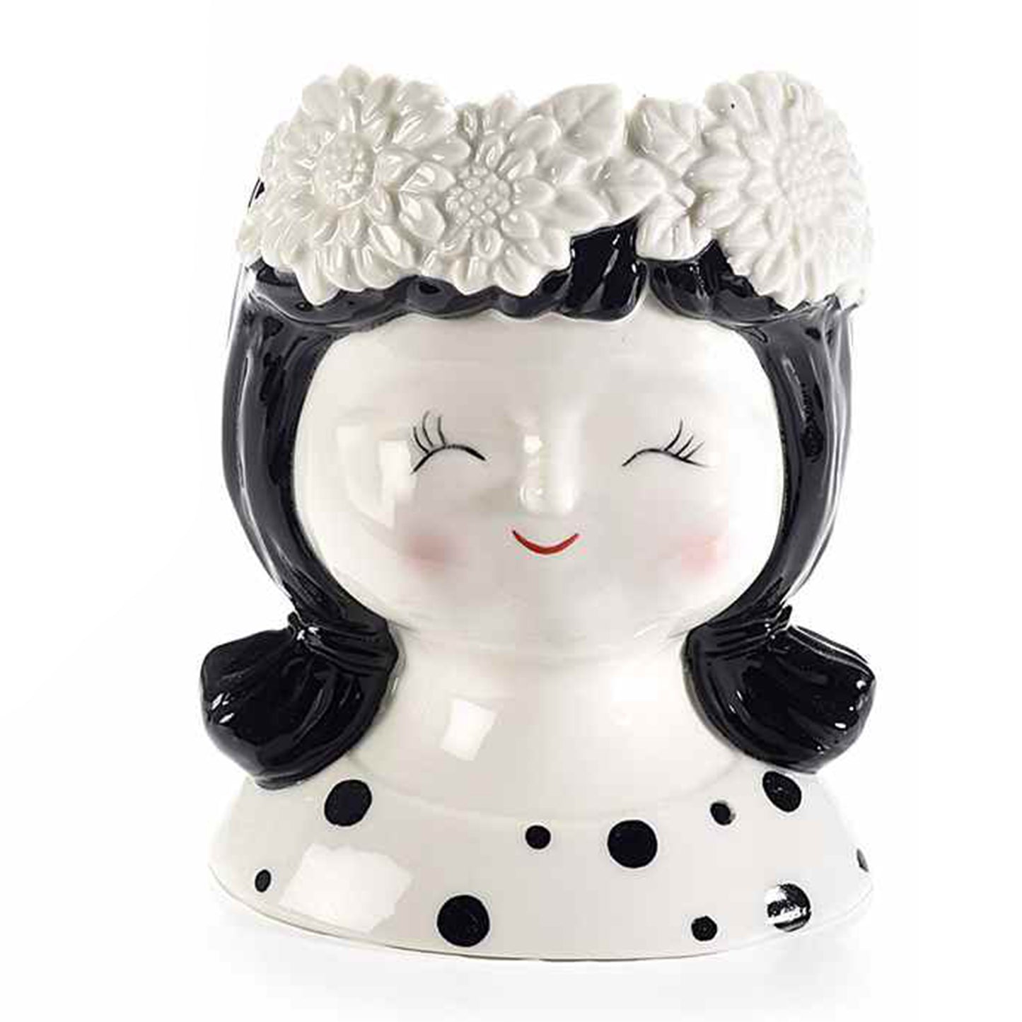 Vaso donna con fiori in porcellana