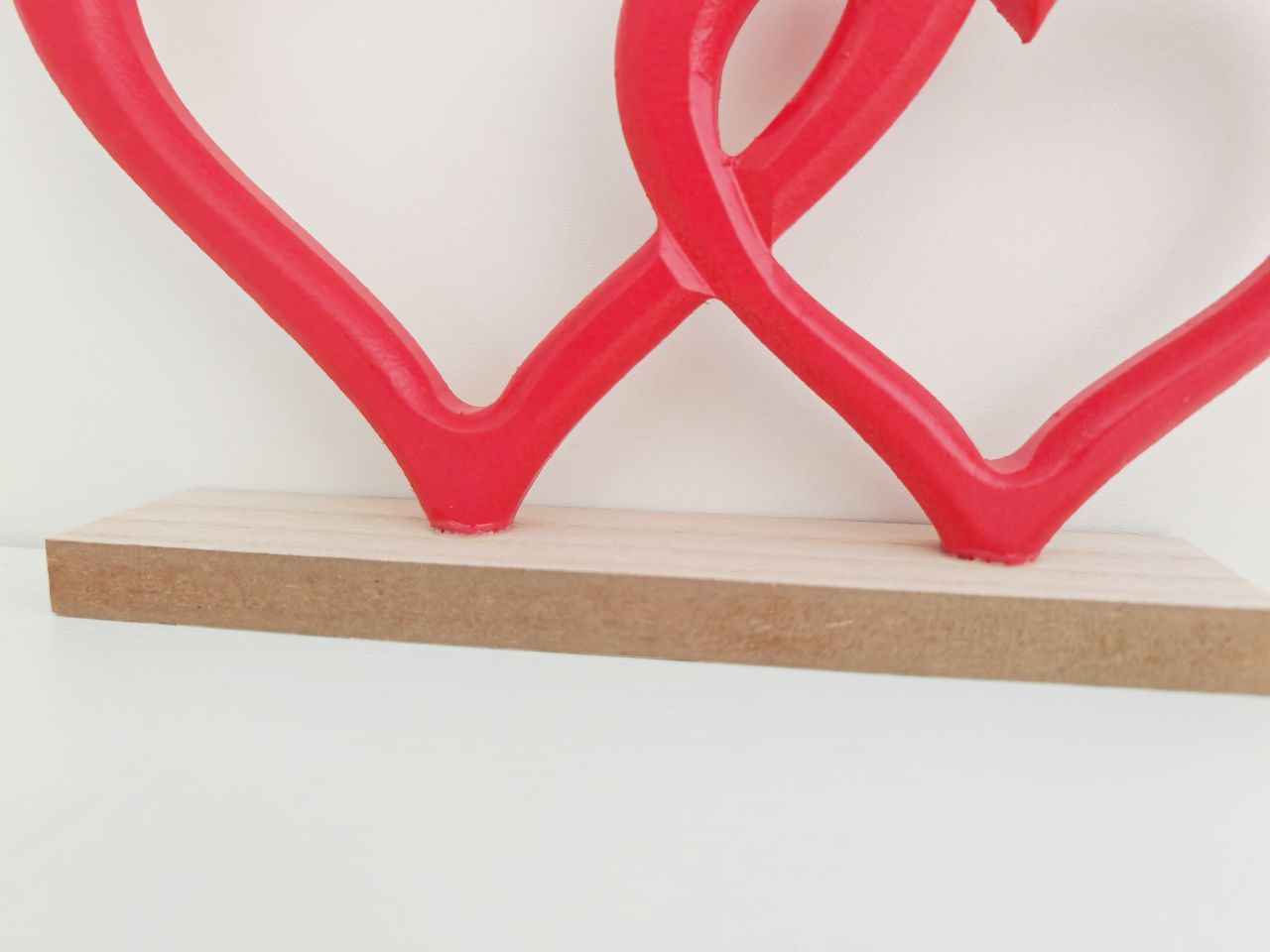 Coppia cuori rossi d'appoggio