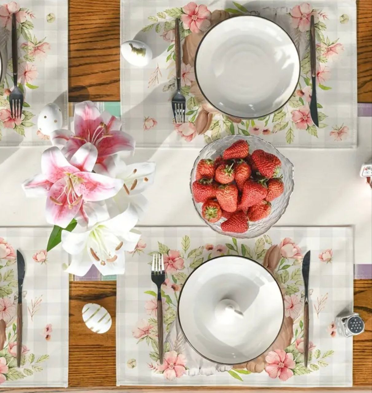 Tovaglietta Pasqua Coniglietti grigio - Best Moment Decor