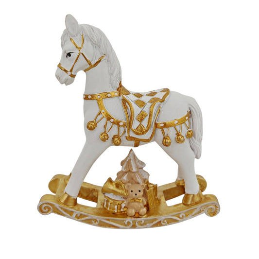 Cavallo a dondolo oro e bianco
