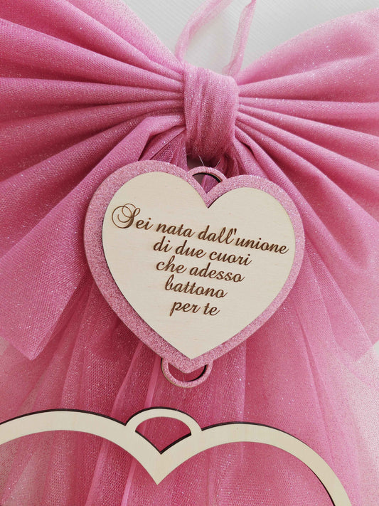 Fiocco nascita cuore e nome