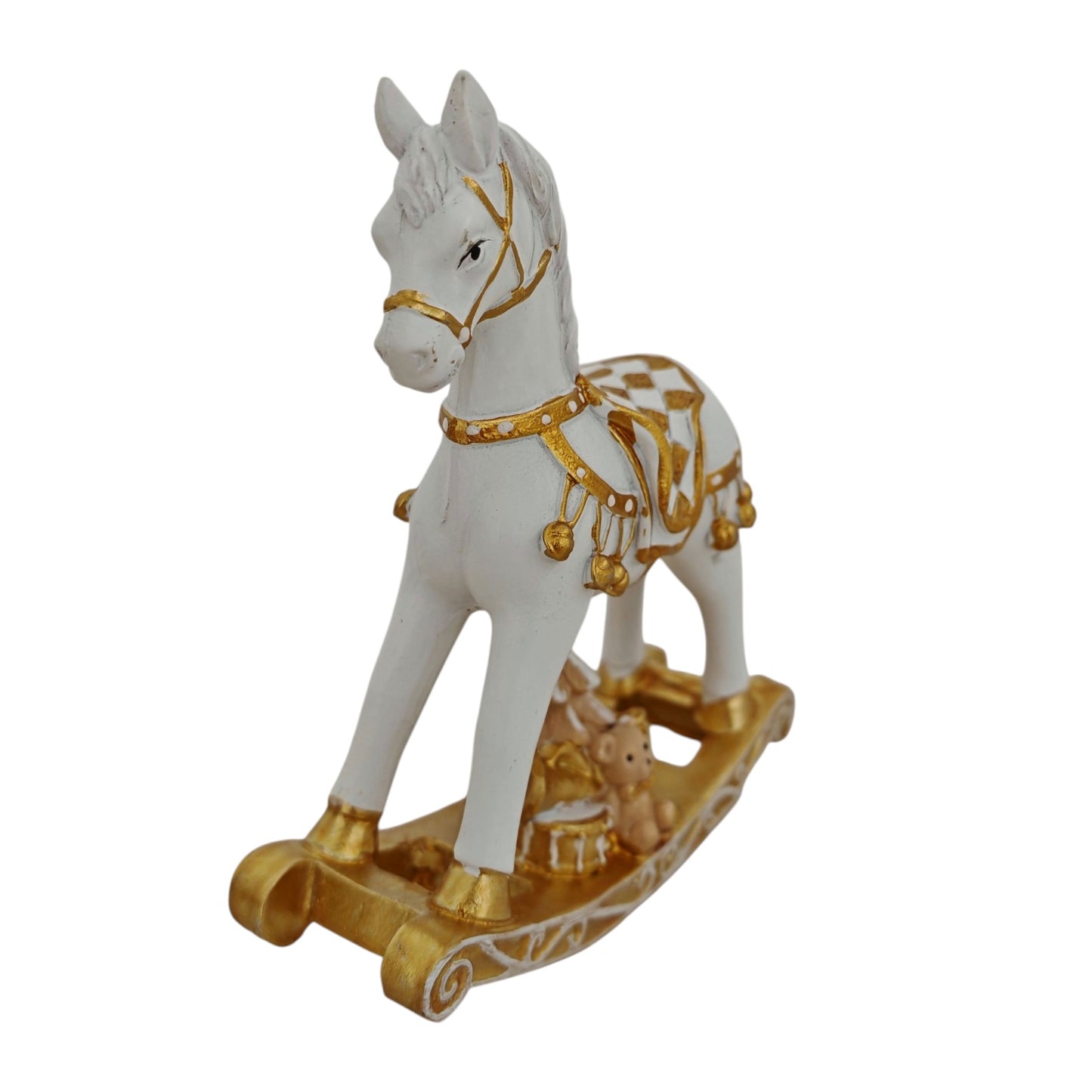 Cavallo a dondolo oro e bianco