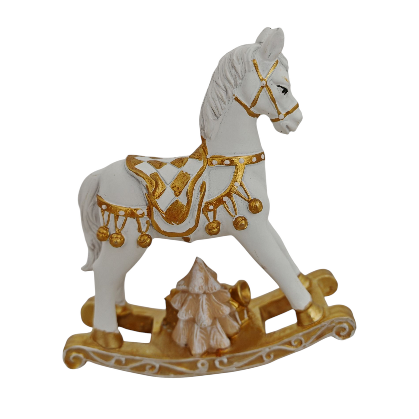 Cavallo a dondolo oro e bianco