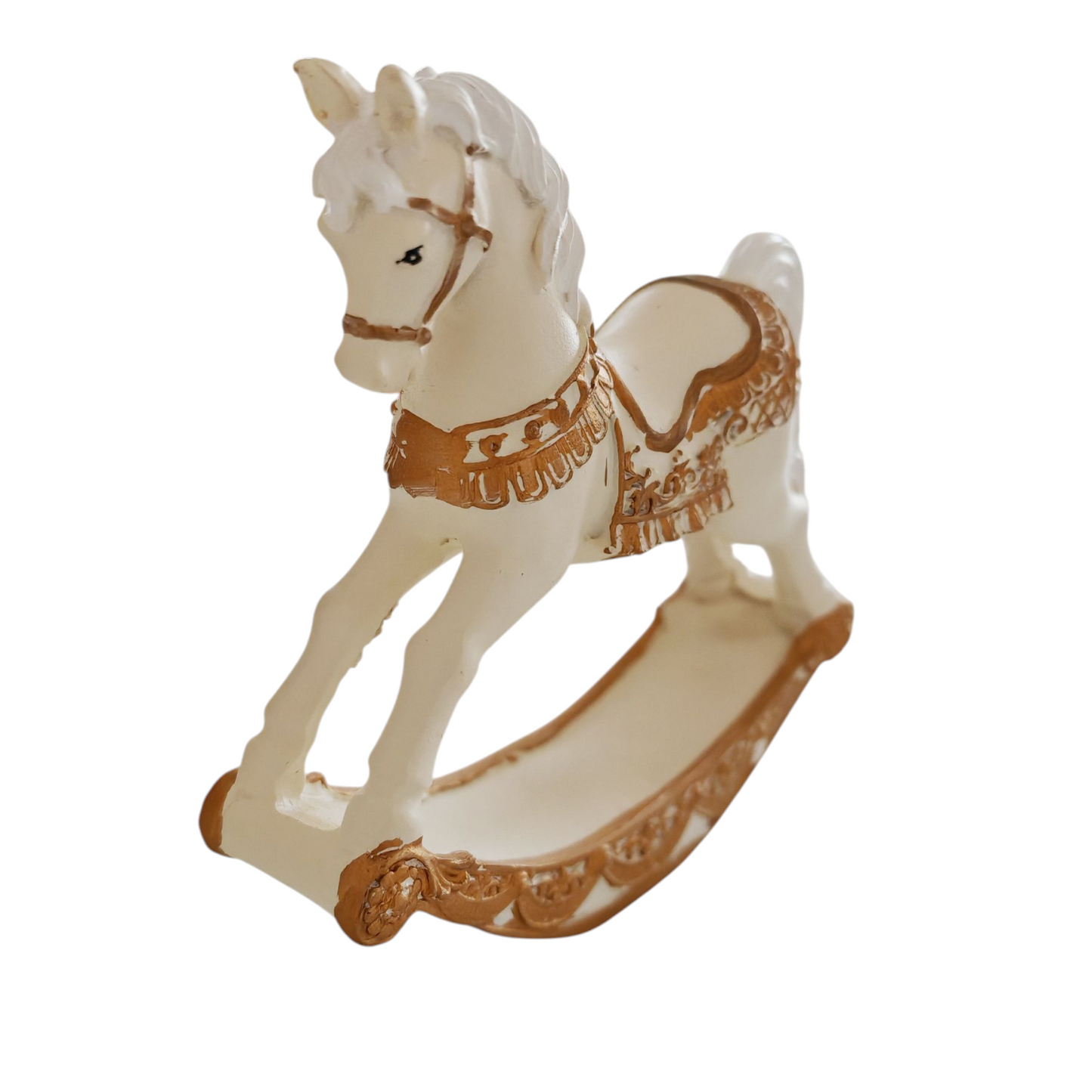 Cavallo a dondolo oro e panna