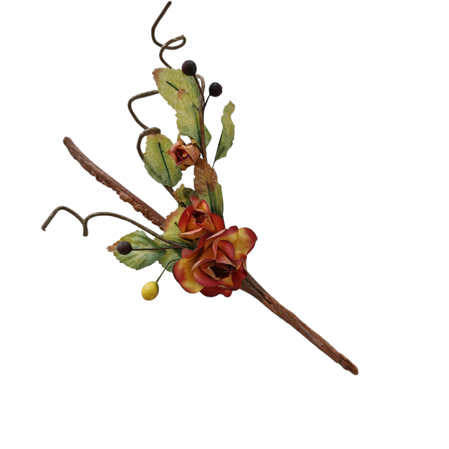 Ramo fiori secchi arancio set 3 pezzi
