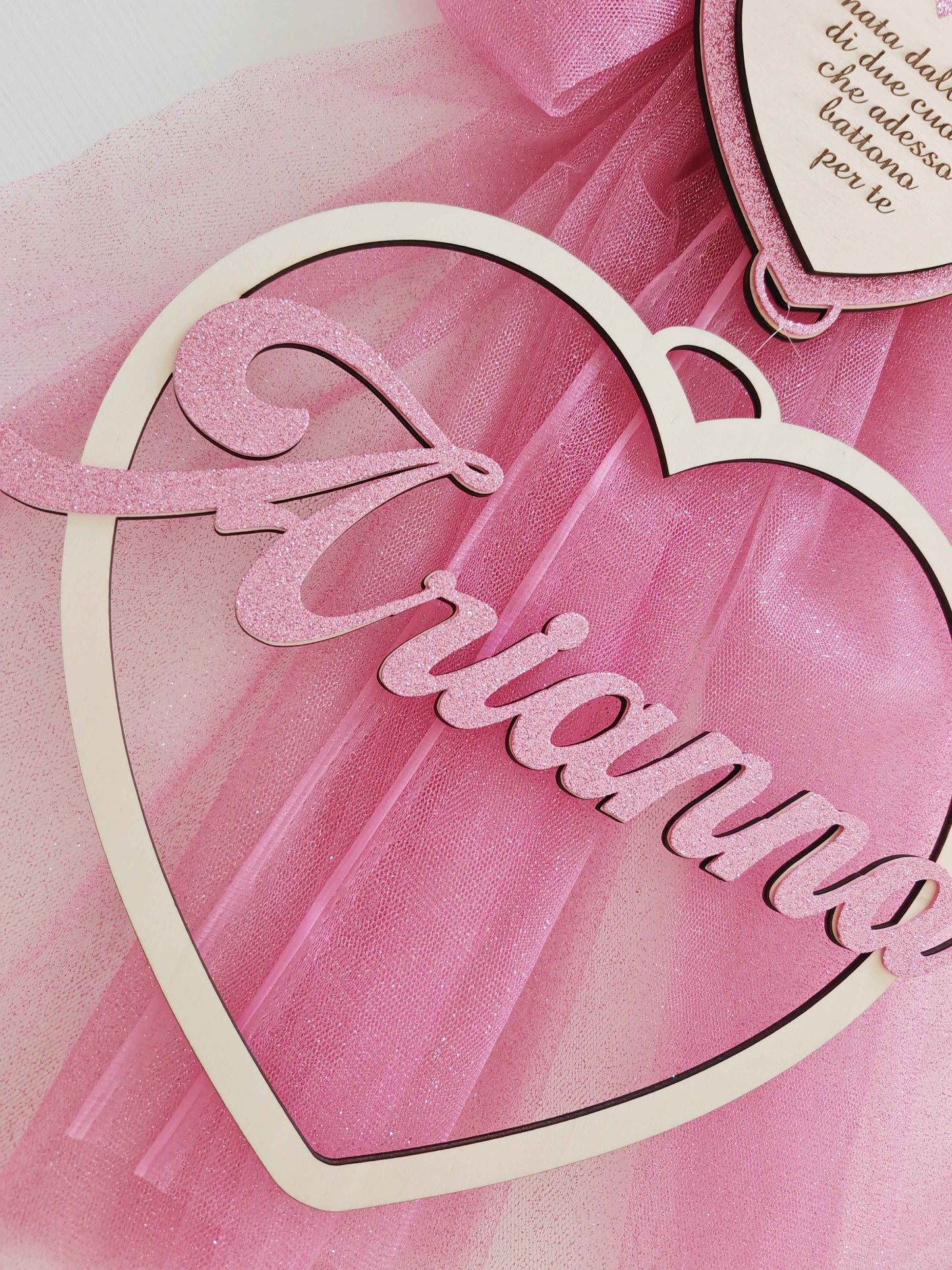 Fiocco nascita cuore e nome