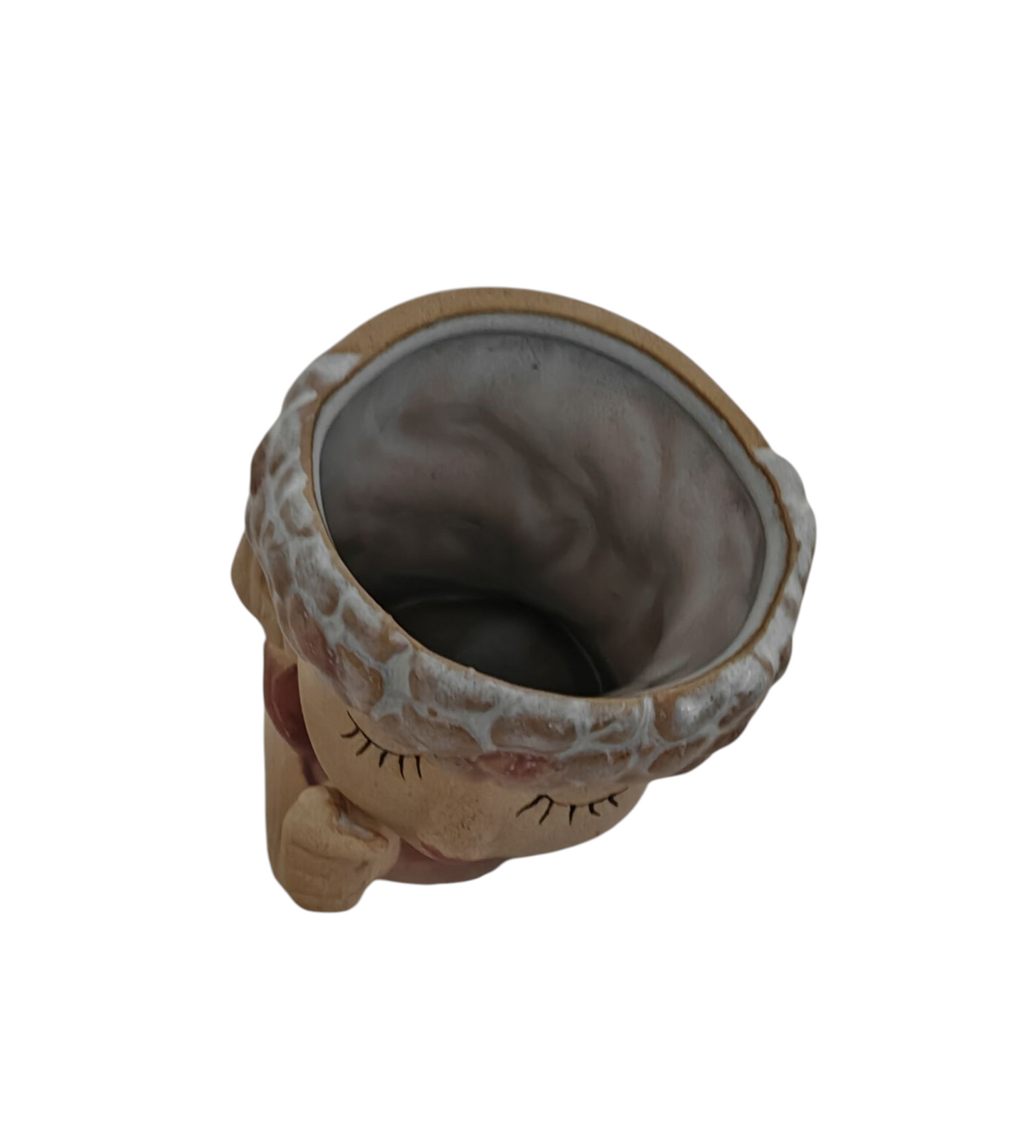 Vaso volto fiori rosa antico