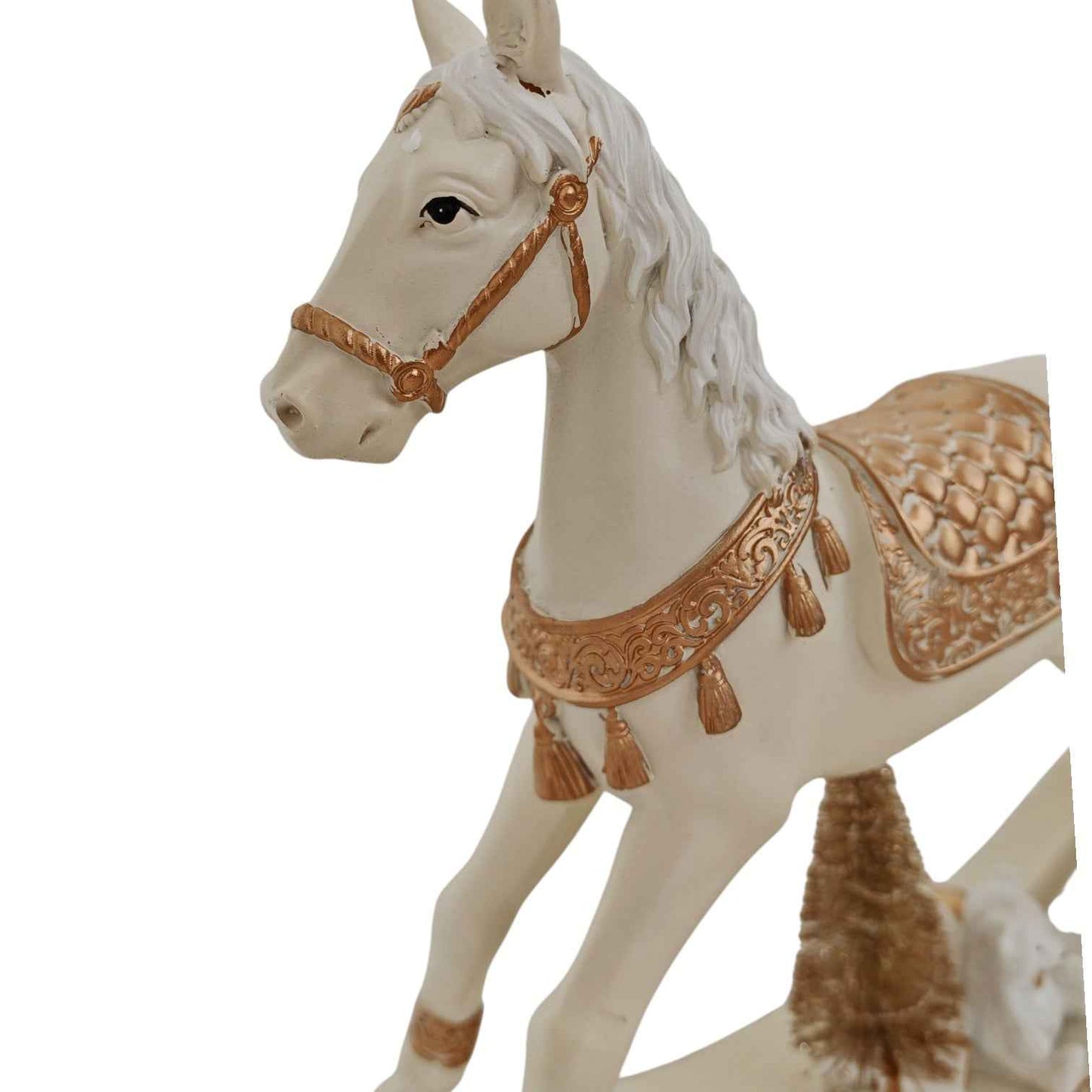 Cavallo a dondolo maxi con luce led bianco e oro