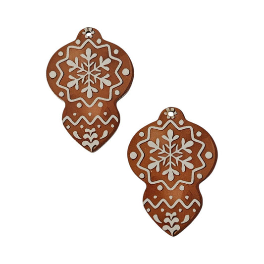 Addobbo albero pan di zenzero in legno set 2 pezzi