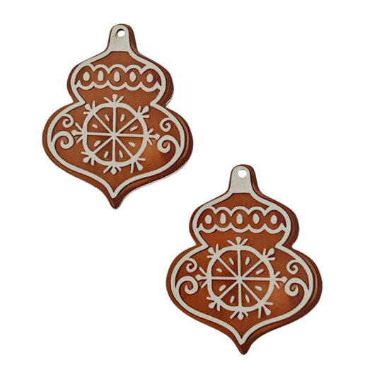 Addobbo albero pan di zenzero in legno set 2 pezzi