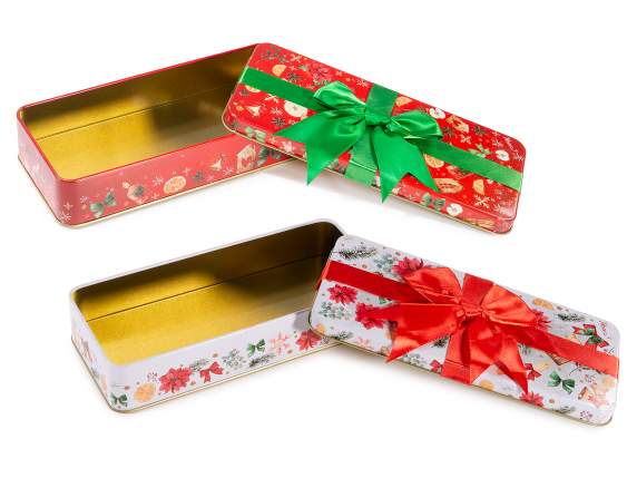 Scatola regalo in latta con fiocco