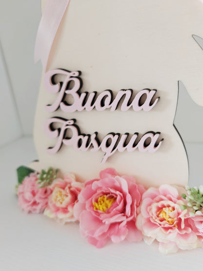 Coniglio in legno rosa - Best Moment Decor