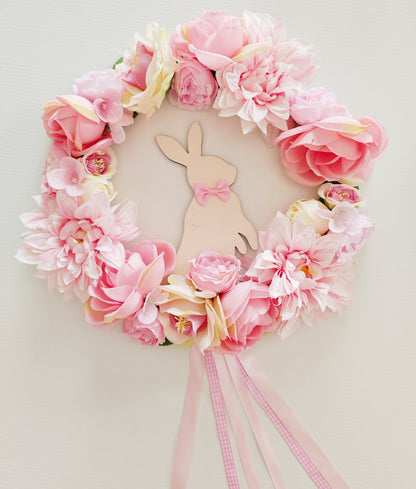 Ghirlanda in legno con fiori rosa - Best Moment Decor