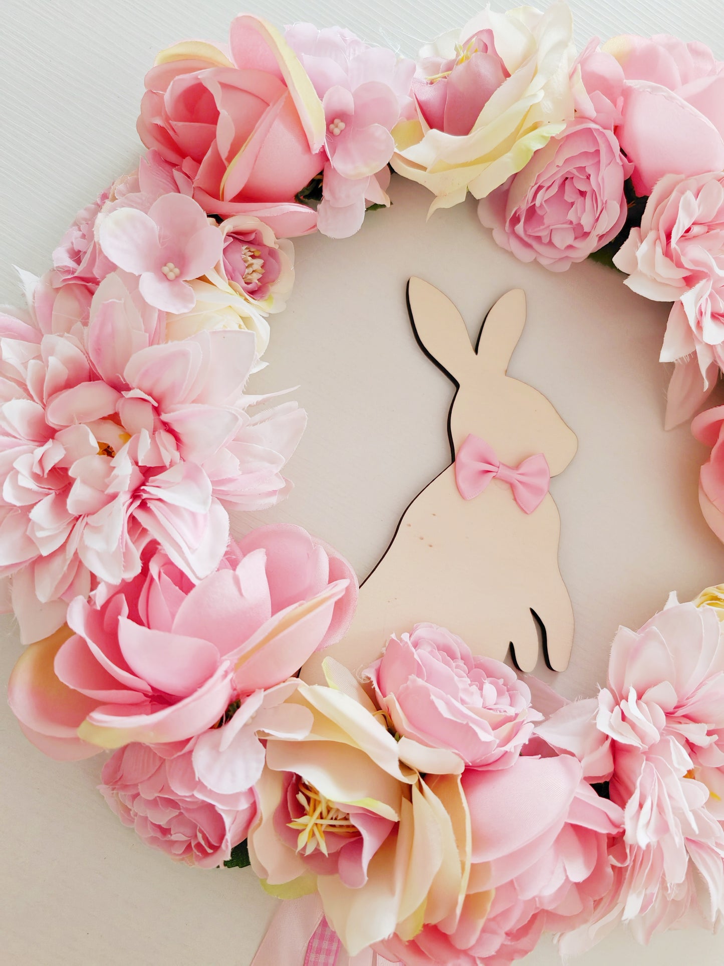 Ghirlanda in legno con fiori rosa - Best Moment Decor