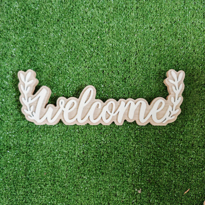 Scritta in legno Welcome