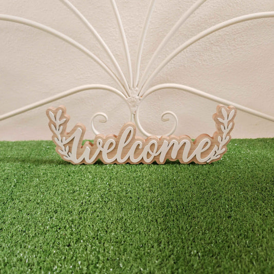Scritta in legno Welcome