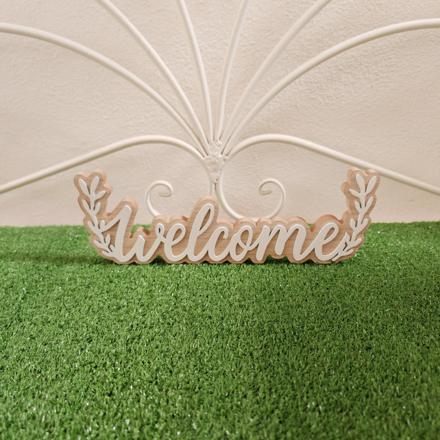 Scritta in legno Welcome